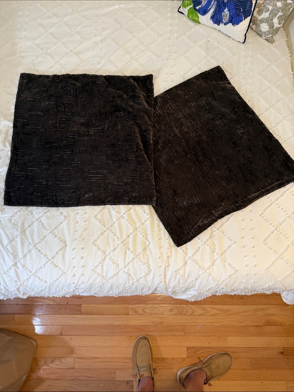 Dark Charcoal Brown Decorative Throw Pillow Covers - Set of 2 nwot